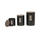 Jogo 3 Latas de Metal com Tampa de Bambu Conjunto Decorativo para Café, Açúcar e Chá, Potes Herméticos para Despensa e Cozinha, Organização Minimali