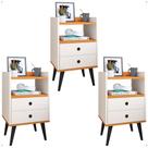 Jogo 3 Mesas Cabeceira Dream Lateral Cama Casal Solteiro Decoração Quarto Kit Mesinhas Retrô Organizadora - RPM Móveis