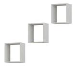 Jogo 3 Nichos 30x30x10 Mdf Branco Decorativo Livros Infantil