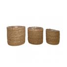 Jogo 3 Pcs Cesto Cilindricos Mini Revestidos Em Fibra Natural