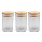 Jogo 3 Porta Mantimento Vidro Borossilicato Tampa Hermética Bambu 90ml - Wolff Jogo 3 Porta Mantimento Vidro Borossilicato Tampa Hermética Bambu 90ml - Wolff