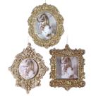 Jogo 3 Porta Retrato Decorativo Glitter Champanhe Gold Para Árvore Natal 10cm - Magizi Jogo 3 Porta Retrato Decorativo Glitter Champanhe Gold Para Árvore Natal 10cm - Magizi