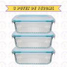 Jogo 3 Potes Canelado 1520ml Airfryer Microondas Freezer