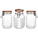 Jogo 3 Potes Vidro 1,5l Hermético Trava Metálica Condimento Jogo 3 Potes Vidro 1,5l Hermético Trava Metálica Condimento