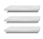 Jogo 3 Prateleiras Lisas MDF Branco 30x15cm c/ Suporte Jogo 3 Prateleiras Lisas MDF Branco 30x15cm c/ Suporte