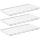 Jogo 3 Pratos 27x13cm Brancos Uno Coza Plástico Servir Bande