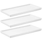 Jogo 3 Pratos 27x13cm Brancos Uno Coza Plástico Servir Bandejas Decorativas
