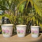 Jogo 3 Vasos Cachepot Poliresina Floreira 15x17