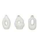 Jogo 3 vasos decorativos cerâmica 13 cm branco espressione