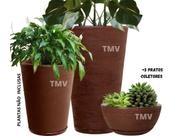 Jogo 3 Vasos Luxo Planta Decorativ Casa Jardim Varanda P M G--Marrom Jogo 3 Vasos Luxo Planta Decorativ Casa Jardim Varanda P M G--Marrom