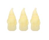 Jogo 3 Velas Eletrônica Papai Noel Iluminado Parafina Natural 10cm - Magizi