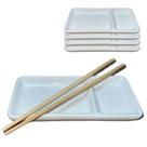 Jogo 30 Pratos individual Sapporo com Divisória para shoyu Porcelana Branca Alta Qualidade Casa Restaurante