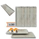 Jogo 30 Pratos Sushi Kakusara Retangular Porcelana Creme Jogo 30 Pratos Sushi Kakusara Retangular Porcelana Creme