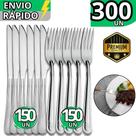 Jogo 300 Peças Garfo e Faca Inox Talheres Resistentes para Refeições Eventos e Cozinha