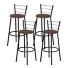 Jogo 4 Banqueta Alta Para Cozinha Ratan Preta Cristal Jogo 4 Banqueta Alta Para Cozinha Ratan Preta Cristal