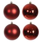 Jogo 4 Bolas De Natal Perolada E Fosca Tubo Vermelho 10cm Jogo 4 Bolas De Natal Perolada E Fosca Tubo Vermelho 10cm