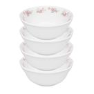 Jogo 4 Bowl Tigela Cumbuca Caldos Sobremesas Flowers Pink Vidro 400ml Em Casa Tem
