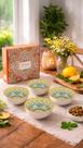Jogo 4 Bowls Porcelana Estampada Boho Mediterrâneo Com Caixa Presente Premium