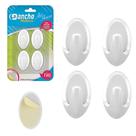 Jogo 4 Cabides Ganchos Oval Branco Auto Fixação Suporta Até 1Kg - Art House