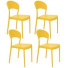Jogo 4 Cadeiras Plásticas Resistentes Empilháveis Tramontina Sissi Encosto Fechado Amarelo Jogo 4 Cadeiras Plásticas Resistentes Empilháveis Tramontina Sissi Encosto Fechado Amarelo