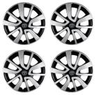 Jogo 4 Calota 14 Preto Prata Corolla Etios Yaris Fielder A