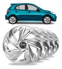 Jogo 4 Calota Aro 14 Nitro Silver Nissan Versa Kit Carlota March
