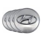 Jogo 4 Calota Calotinha Centro Roda Hyundai Ix35 Tucson Sonata Vera Cruz Santa Fé Azera Prata Cromado 60mm