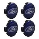 Jogo 4 Calota Calotinha Meio Roda Ford New Fiesta Ecosport Ka Ka+ Sedan New Focus 55mm Azul