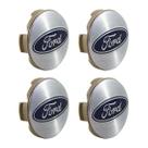 Jogo 4 Calota Calotinha Meio Roda Ford New Fiesta Ecosport Ka Ka+ Sedan New Focus 55mm Prata