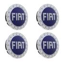 Jogo 4 Calota Calotinha Roda Fiat Punto Strada Palio Siena Mobi Cronos 49,6mm Azul