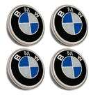 Jogo 4 Calota calotinha Roda Liga Leve BMW Até 2018 Azul 69mm