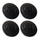Jogo 4 Calota calotinha Roda Liga Leve Jeep Renegade Compass Preto Brilhante 64mm