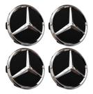 Jogo 4 Calota calotinha Roda Mercedes AMG CLA CLK CLS Classe A B C G E GLA SLC Preto Brilhante