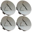 Jogo 4 Calota calotinha Roda Original Mitsubishi L200 Triton TR4 Prata 55mm Alto Relevo