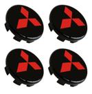 Jogo 4 Calota calotinha Roda Original Mitsubishi L200 Triton TR4 Preto Com Vermelho 55mm Baixo Relevo