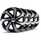 Jogo 4 Calota Esportiva Spider Prata/preto Ford Todos Aro 13