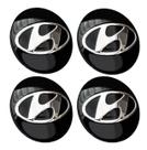 Jogo 4 Calota Meio Centro Roda Hyundai I30 2007 até 2019 Preto 59mm