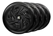 Jogo 4 Calota Nitro Aro 14 Peugeot 206 207 208 307 Preto Fosco