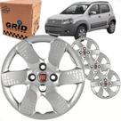 Jogo 4 Calota Uno Way 2013 Aro 13 Polegadas Cubo Baixo Grid com Emblema
