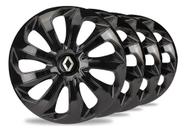 Jogo 4 Calota Velox Aro 15 Black Renault Sandero Logan Clio Preto Jogo 4 Calota Velox Aro 15 Black Renault Sandero Logan Clio Preto