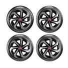 Jogo 4 Calota Velox Aro 15 Prata / Preta Fiat Argo Cronos