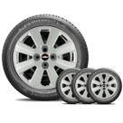 Jogo 4 Calotas Aro 14 Chevrolet Onix Corsa Celta Prisma Prata CL10111PN (Emb Preto)
