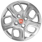 Jogo 4 Calotas Aro 14 emblema FIAT Uno Way 2015 2016 PRATA