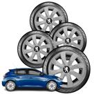 Jogo 4 Calotas Aro 14 Silver Peugeot 206 207 Hoggar