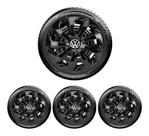 Jogo 4 Calotas Aro 15 Black Vw Gol Up Fox Polo Saveiro