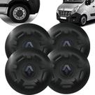 Jogo 4 Calotas Centro Miolo Renault Master 2014 2017 Preto
