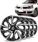 Jogo 4 Calotas Ds4 Aro 14 Black Silver Renault Clio Sandero