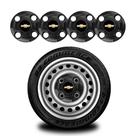 Jogo 4 Calotinha Centrais Corsa Wind Gm Chevrolet Aro 13 14 15 Preto