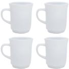 Jogo 4 Caneca Americana Porcelana Lisa Branca Xicara 220ml