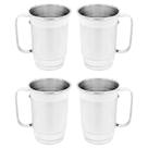 Jogo 4 Caneca Borda Polida Escovada 350 Ml Chopp Cerveja Festa